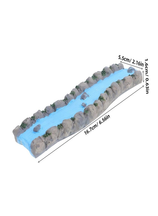 ORFOFE Miniature Garden Accessories Resin Water Feature Stream for Dollhouse Landscape Decor Therapeutic Sand Tray for Relaxation and Model Train Scenery Home Office - Image 3